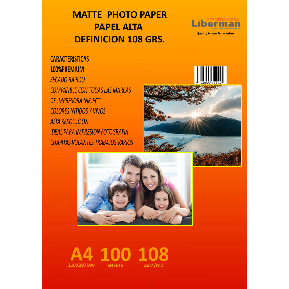 PAPEL ALTA DEFINICION 108 GRS. A4