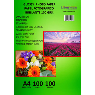 PAPEL FOTOGRAFICO BRILLANTE A4 100 GRS  (PORTADA)