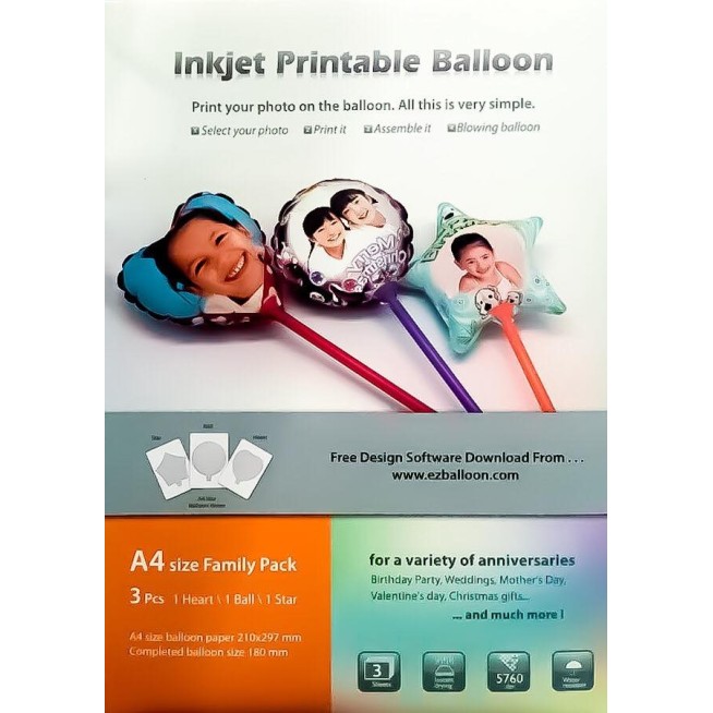 Globos Imprimibles Inkjet A4 Personalizados -