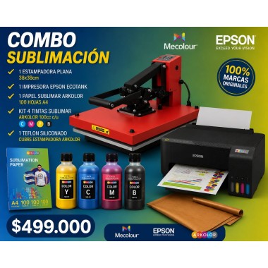 Combo Sublimación Profesional Plana Mecolour + Epson | Liberman