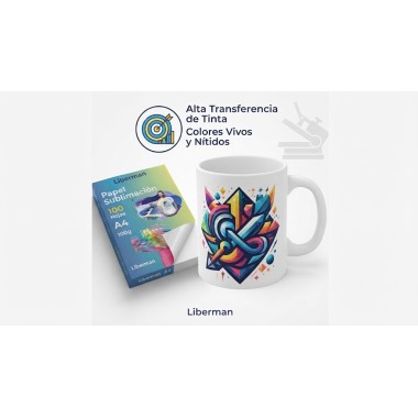 Resultado de impresión con papel de sublimación A4 en taza